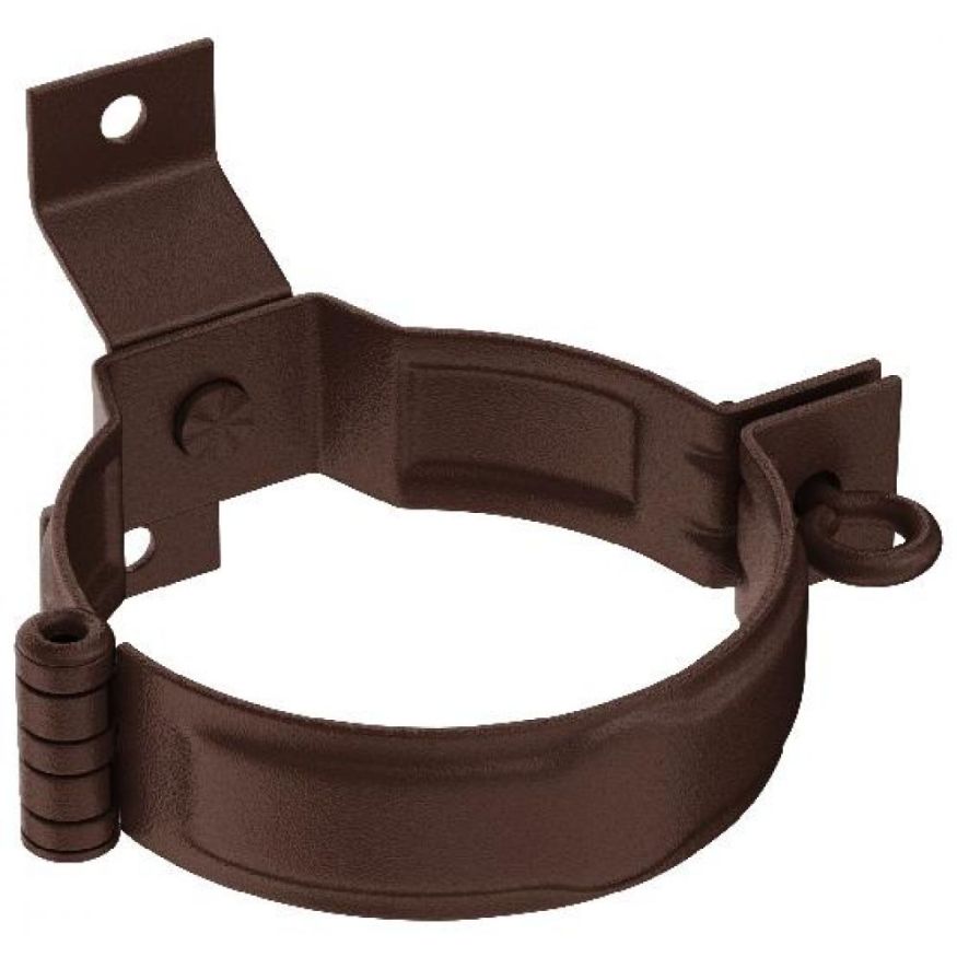 Декоративный хомут для трубы под дерево с крепежом, Aquasystem, RAL 8017 Коричневый матовый 150/100. купить в Сочи