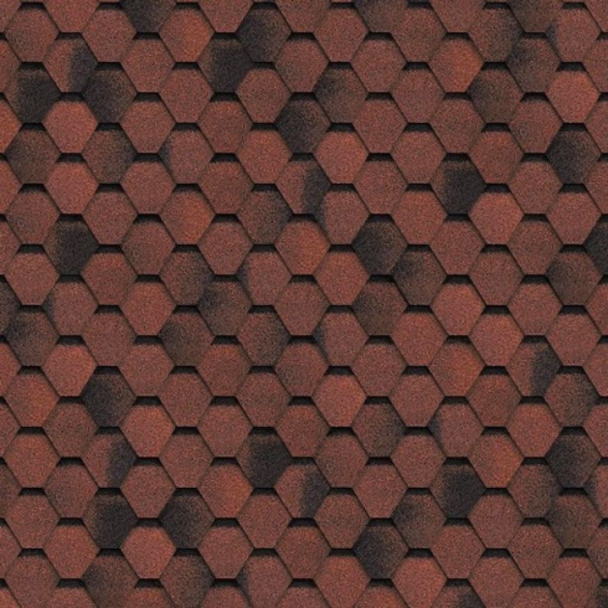 Гибкая черепица Shinglas, Финляндия, Соната, Красный цвет купить в Сочи