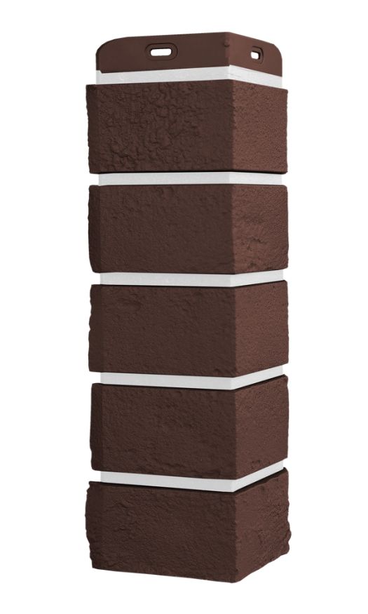 Угол наружный Grand Line, Состаренный кирпич Design Plus, Каштан (Белый шов) купить в Сочи