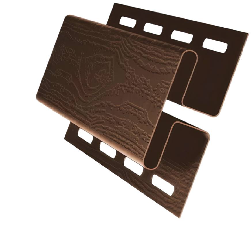 Коричневый H-профиль для сайдинга (соединительная планка) купить в Сочи