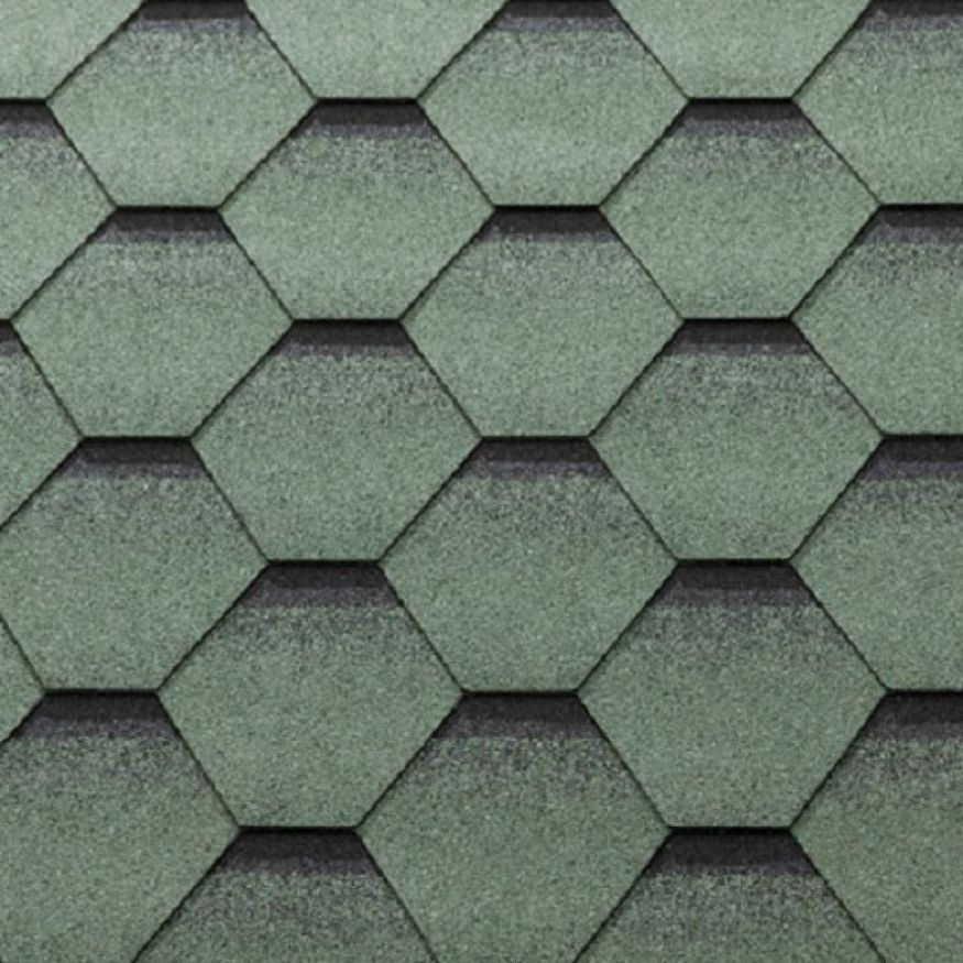 Гибкая черепица KATEPAL серия KATRILLI цвет зелёный купить в Сочи