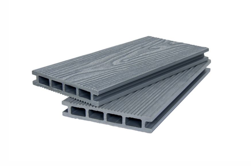 Террасная доска ДПК POLIVAN GROUP 3D+вельвет пустотелая двусторонняя DENPASAR серого цвета купить в Сочи