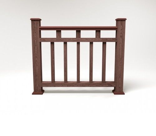 Ограждение из древесно-полимерного композита FG1 цвет шоколад купить в Сочи