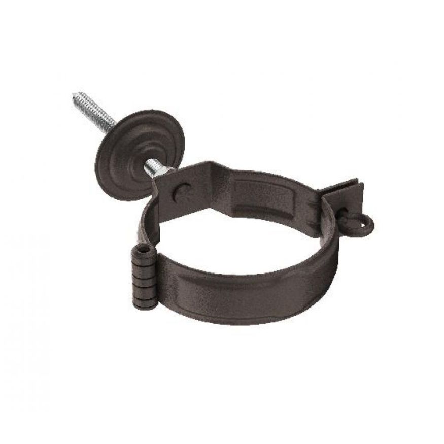 Декоративный хомут для трубы Aquasystem RR 32 в тёмно-коричневом матовом цвете с крепежным комплектом, размер 125/90. купить в Сочи