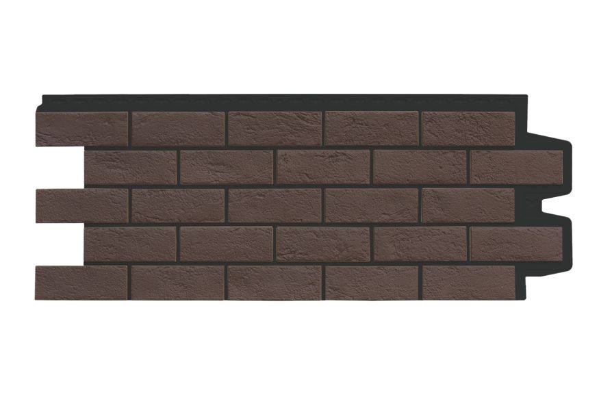 Фасадная панель Grand Line, Состаренный кирпич Design Plus, Каштан (Черный шов) купить в Сочи