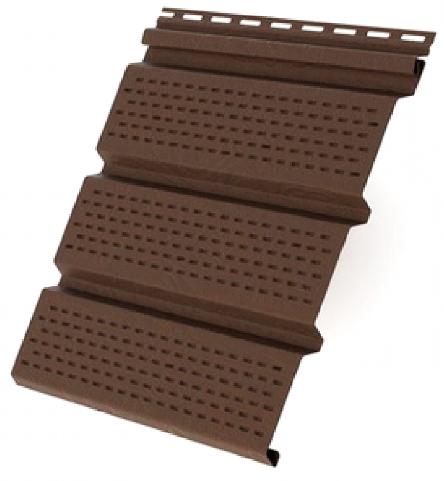 Перфорированный коричневый софит купить в Сочи