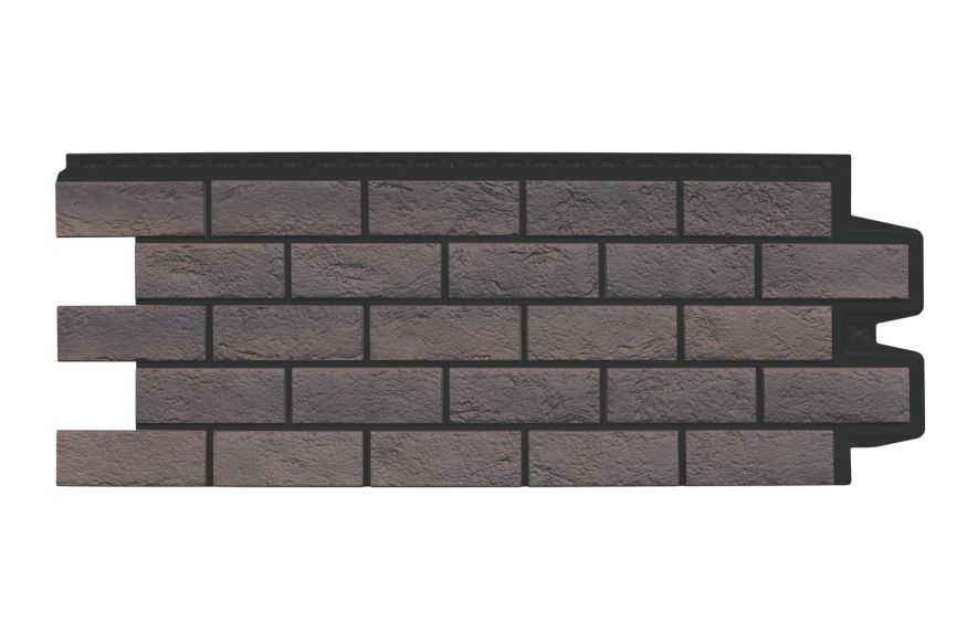 Фасадная панель Grand Line, Состаренный кирпич Design Plus, Кофе (Черный шов) купить в Сочи