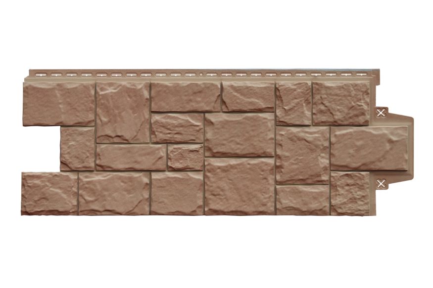 Фасадная панель Grand Line, Крупный Камень Design Plus, Миндаль купить в Сочи