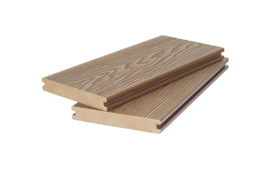 Двухсторонняя полнотелая террасная доска с 3D фактурой дерева POLIVAN GROUP SINGARAJA, песочного цвета. купить в Сочи
