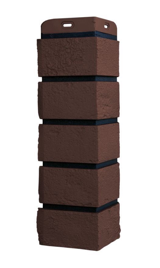 Угол наружный Grand Line, Состаренный кирпич Design Plus, Каштан (Черный шов) купить в Сочи