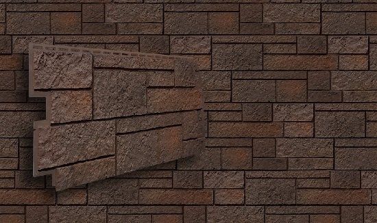Фасадная панель VOX Sandstone (Сандстоун) в темно-коричневом цвете купить в Сочи