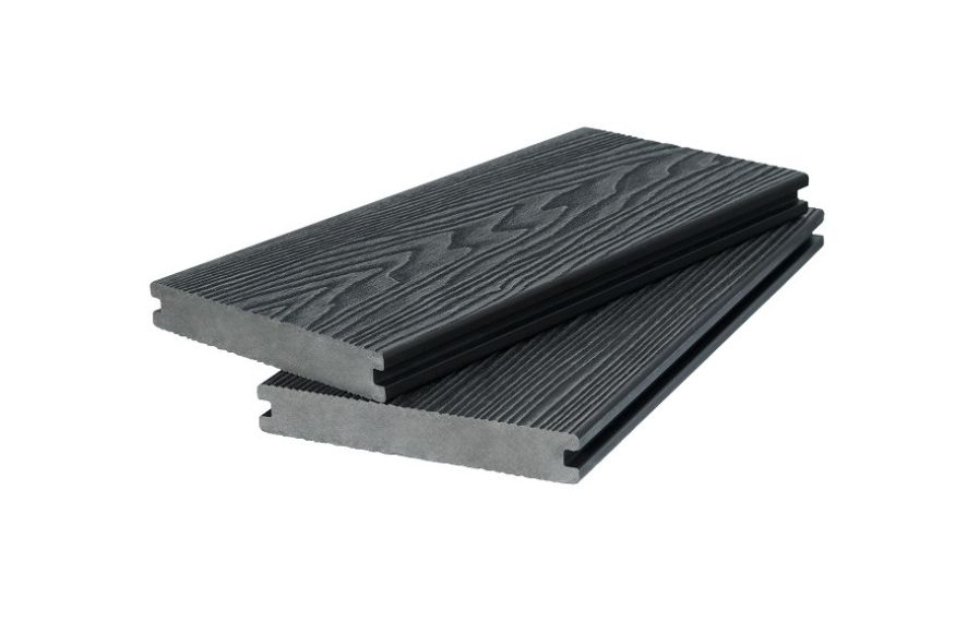 Доска террасная двухсторонняя с 3D фактурой дерева POLIVAN GROUP SINGARAJA черного цвета. купить в Сочи