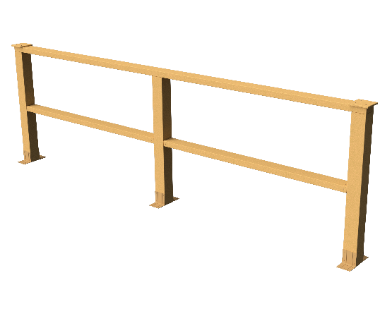 Декоративное ограждение из ДПК GRINDERDECO в стиле ковбойской изгороди, цвет песчаник. купить в Сочи