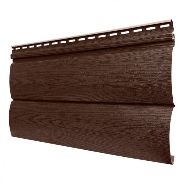 Виниловый сайдинг Tecos Lux Двойной оцилиндрованный брус, Итальянский орех купить в Сочи