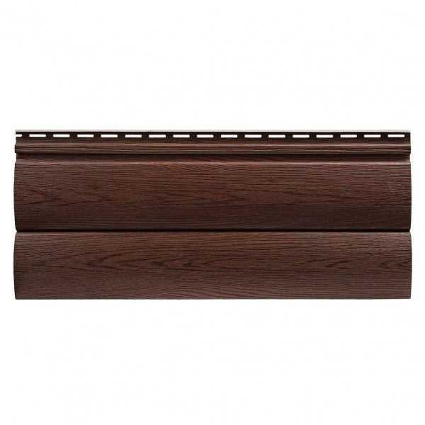 Виниловый сайдинг Tecos Lux Двойной оцилиндрованный брус, Итальянский орех купить в Сочи