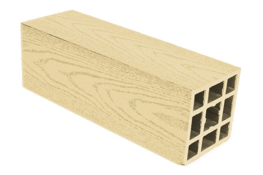 Столб гладкий ДПК АЙ-ТЕХПЛАСТ цвета слоновая кость купить в Сочи