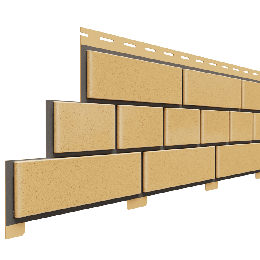 Фасадная панель Доломит, Прокрашенный кирпич, Желтый цвет. купить в Сочи