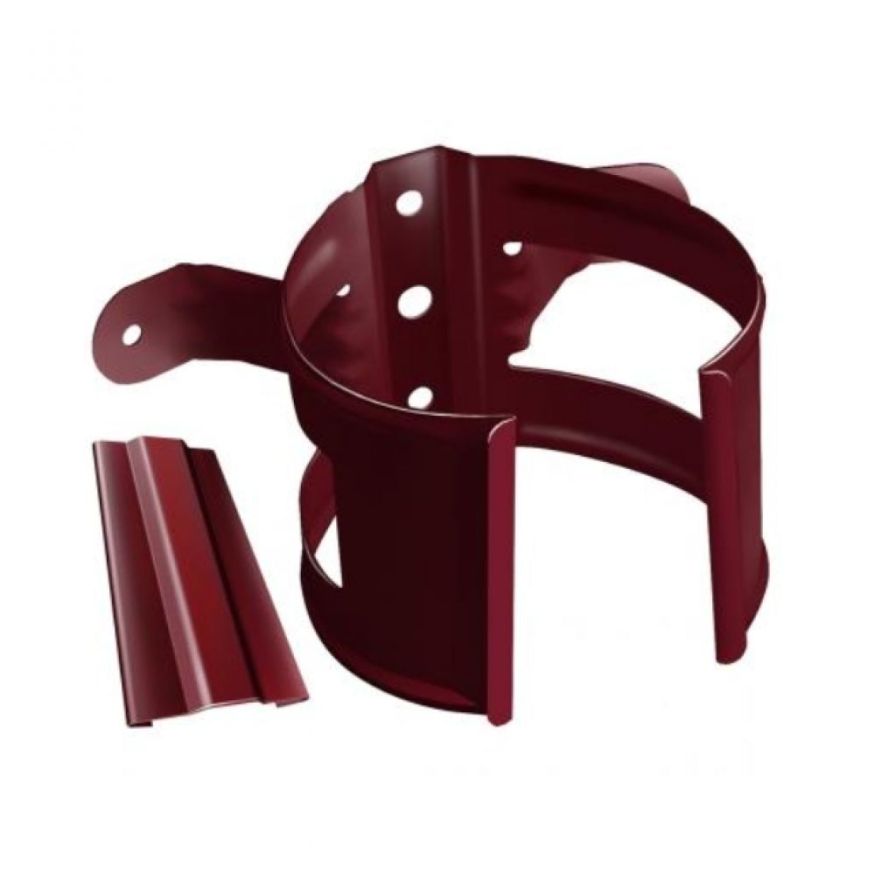 Кронштейн для трубы на деревянную основу, Grand Line, цвет Вишневый (RAL 3005) купить в Сочи