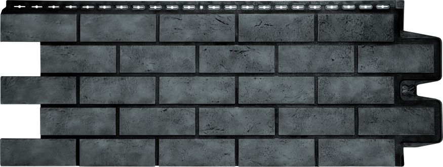 Фасадная панель Grand Line, Состаренный кирпич Design Plus, Антрацит с черным швом купить в Сочи