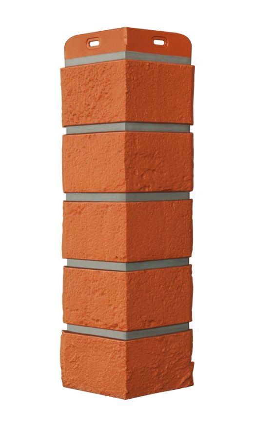 Угол наружный Grand Line, Состаренный кирпич Design, Терракотовый, шов RAL 7006 купить в Сочи