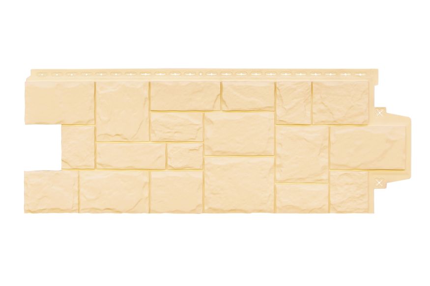 Фасадные панели Grand Line, Крупный камень Classic, Бежевый купить в Сочи