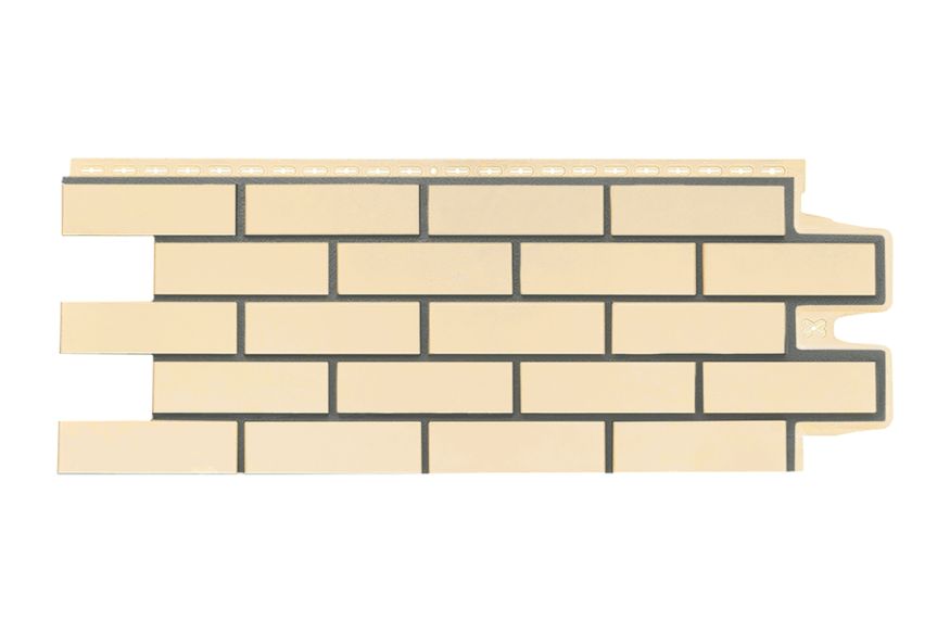 Фасадные панели Grand Line, Клинкерный кирпич Design, Бежевый, шов RAL 7006 купить в Сочи