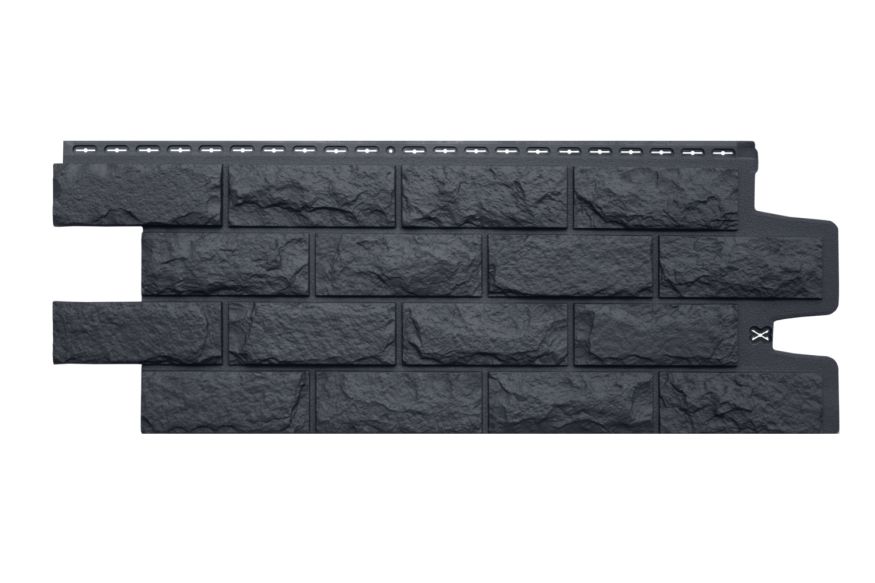 Фасадные панели Grand Line, Колотый камень Classic, Графит купить в Сочи