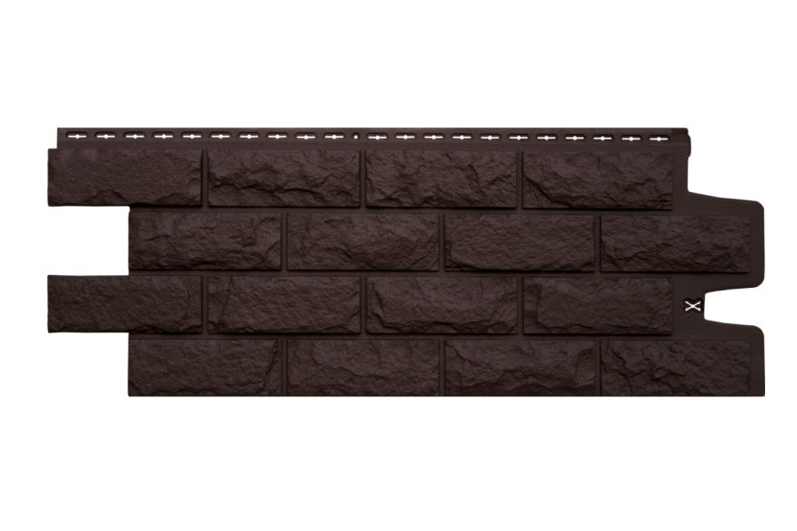 Фасадные панели Grand Line, Колотый камень Classic, Шоколадный купить в Сочи