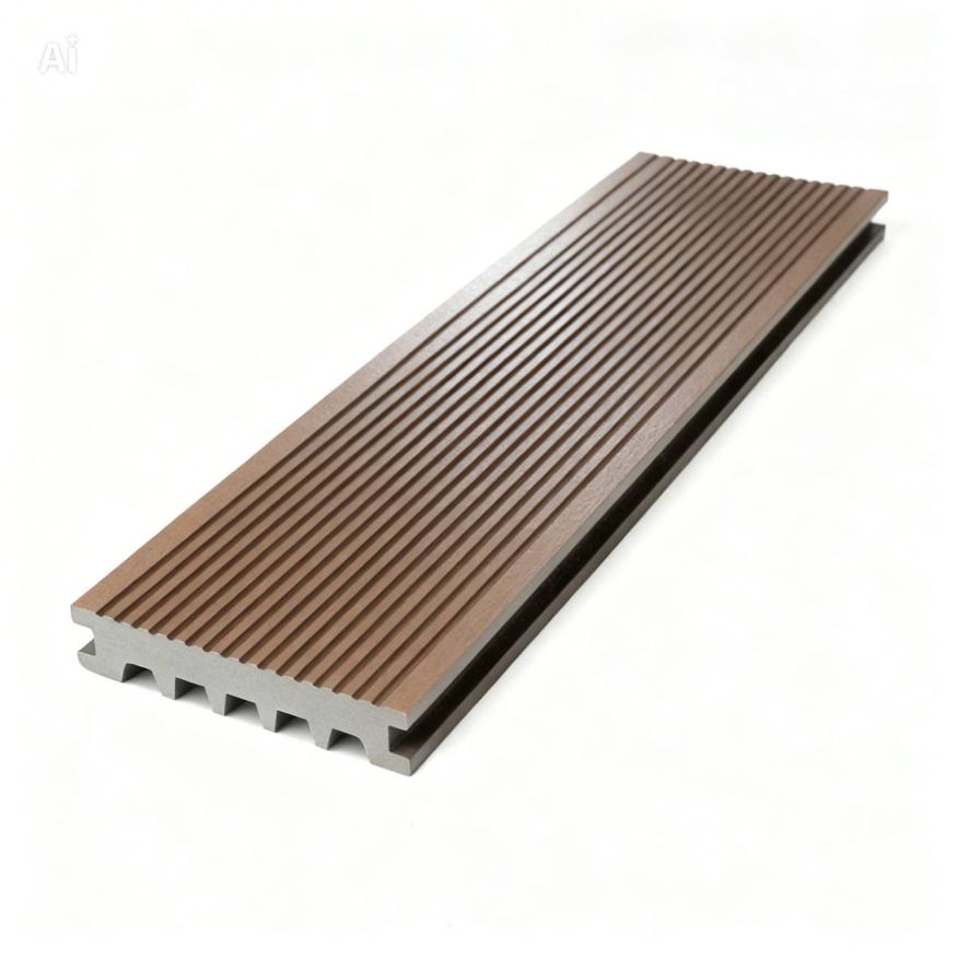 Террасная доска Экодекинг Базик полнотелая, Шоколад купить в Сочи