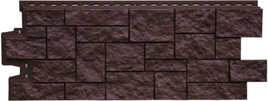 Фасадная панель Grand Line, Дикий камень Classic, Шоколадный купить в Сочи