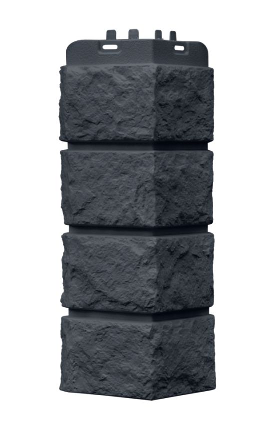 Угол наружный Grand Line, Колотый камень Classic, Графит купить в Сочи