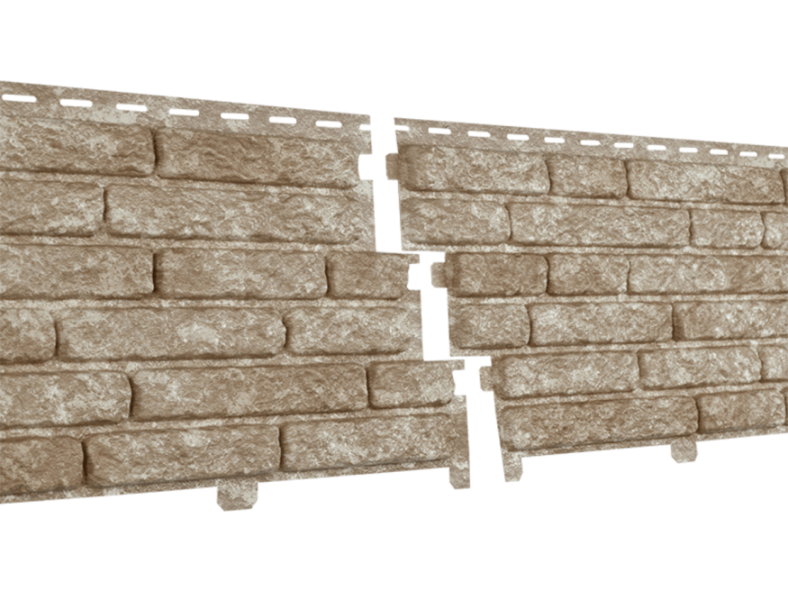 Фасадные панели Ю-Пласт Стоун Хаус Кварцит, Светло-бежевый купить в Сочи