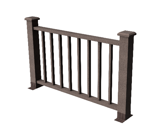 Декоративное ограждение ДПК GRINDERDECO Альма 1500 с скрытым крепежом, цвет венге купить в Сочи