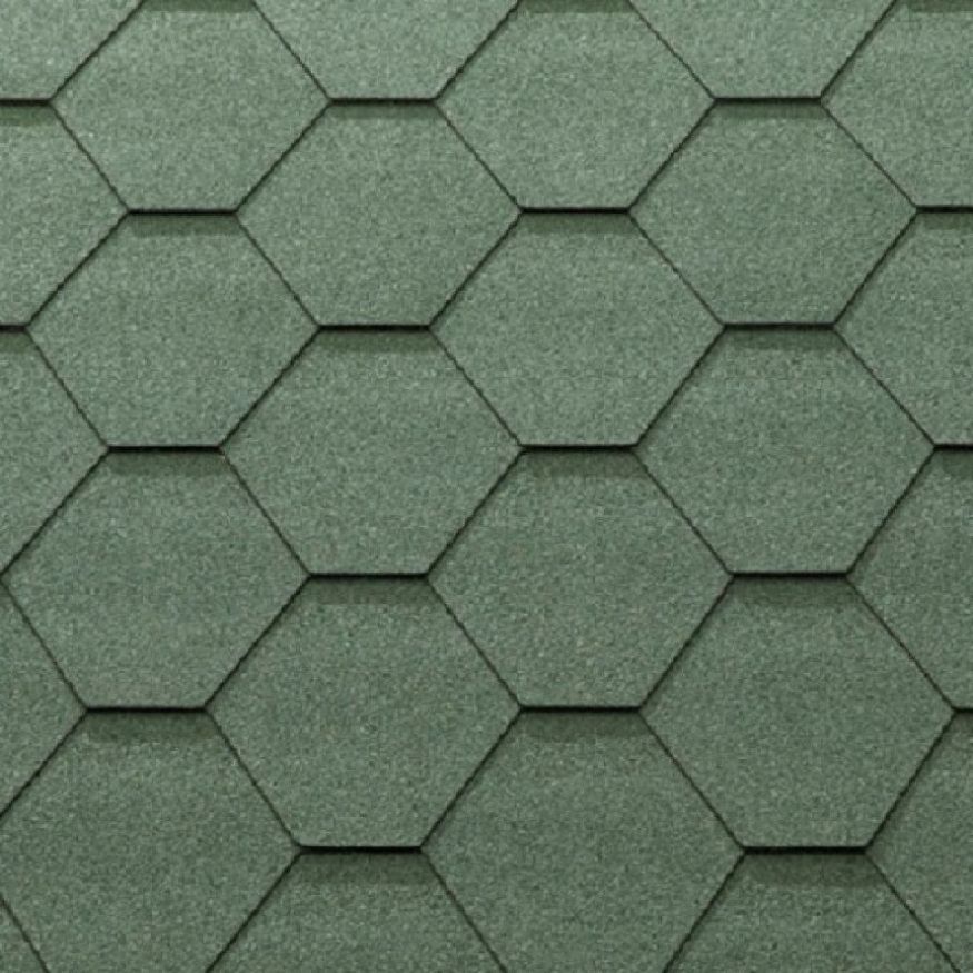 Гибкая черепица KATEPAL KL зелёного цвета. купить в Сочи