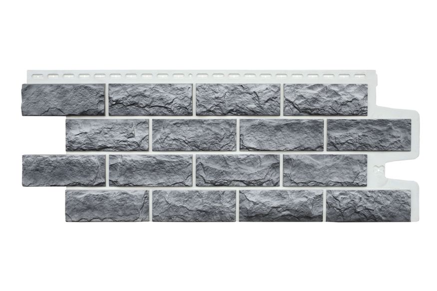 Фасадные панели Grand Line, Колотый Камень Design Plus, Гранит (белый шов) купить в Сочи