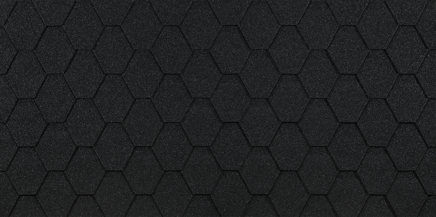 Гибкая черепица Docke EURASIA, Шестигранник, Черный купить в Сочи