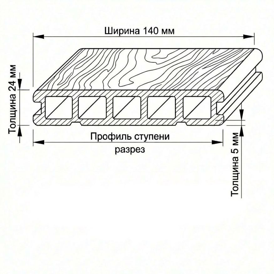 Террасная доска ДПК GardenParkett Табула, Венге купить в Сочи