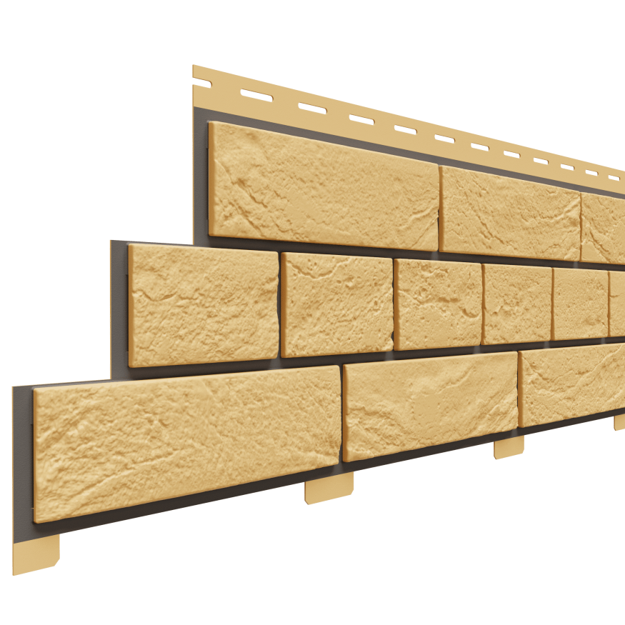 Фасадная панель Доломит, Кирпич Славянка, Желтый  купить в Сочи