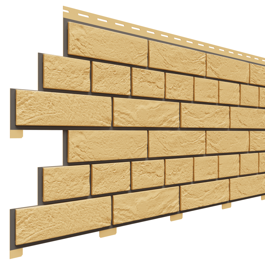 Фасадная панель Доломит, Кирпич Славянка, Желтый  купить в Сочи