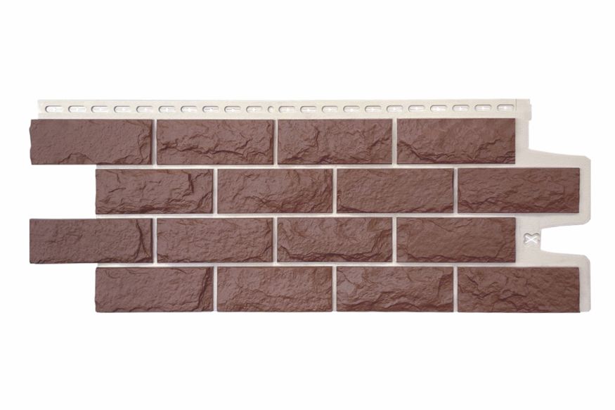 Фасадные панели Grand Line, Колотый Камень Design Plus, Корица (белый шов) купить в Сочи