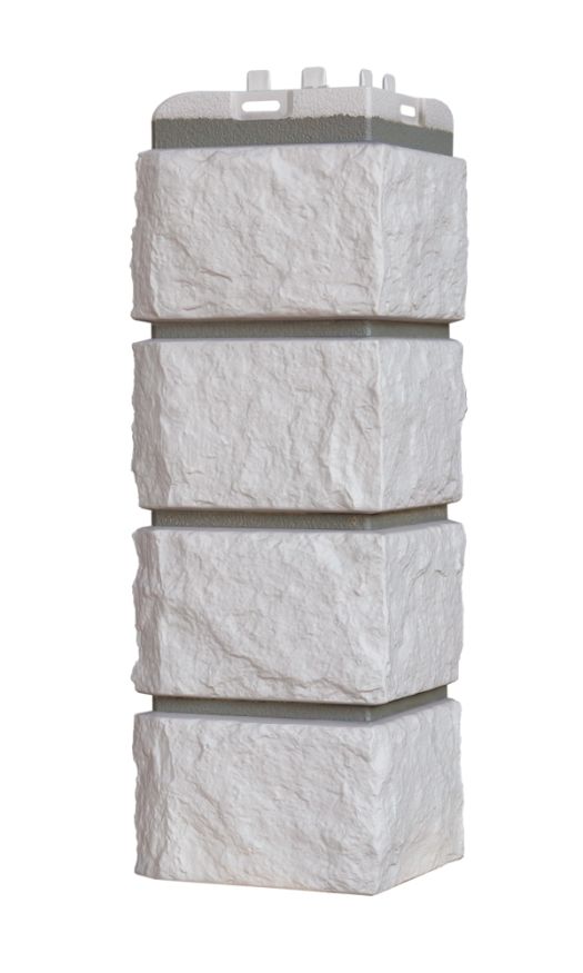 Угол наружный Grand Line, Колотый камень Design, Молочный (шов RAL 7006) купить в Сочи