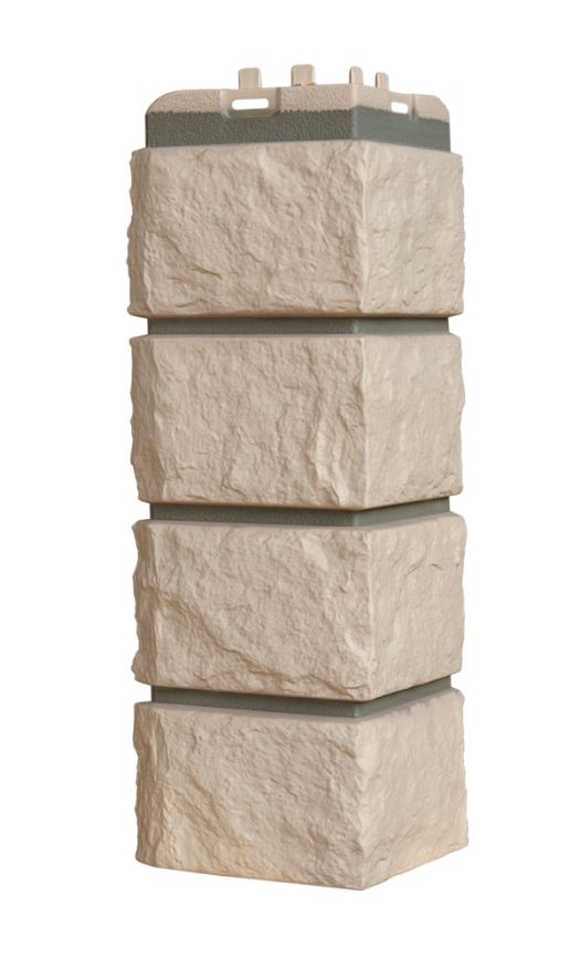 Угол наружный Grand Line, Колотый камень Design, Бежевый (шов RAL 7006) купить в Сочи