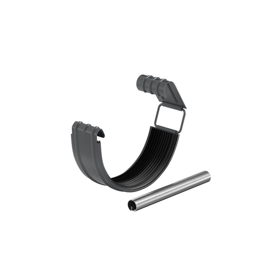 Соединитель водосточного желоба с резиновым уплотнителем Aquasystem, RAL 7024, тёмно-серый, 125/90 купить в Сочи