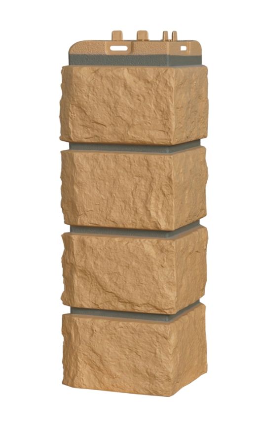 Угол наружный Grand Line, Колотый камень Design, Песочный (шов RAL 7006) купить в Сочи