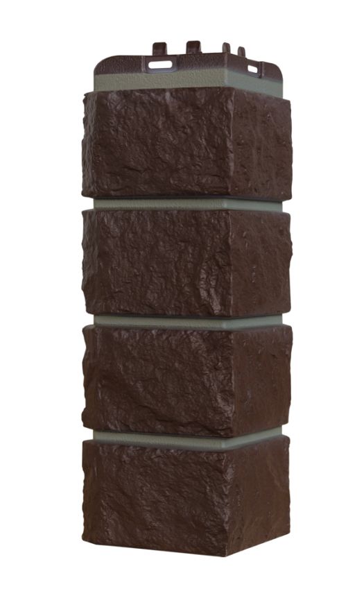 Угол наружный Grand Line, Колотый камень Design, Шоколадный (шов RAL 7006) купить в Сочи