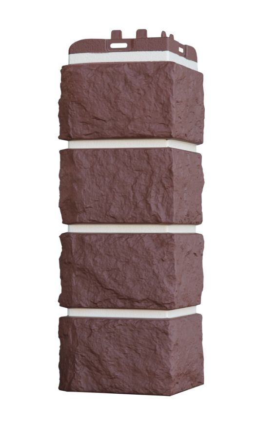 Угол наружный Grand Line, Колотый Камень Design Plus, Каштан (белый шов) купить в Сочи