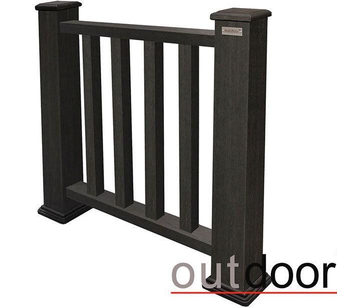 Ограждение из ДПК Outdoor Classic 3D STORM черного цвета купить в Сочи