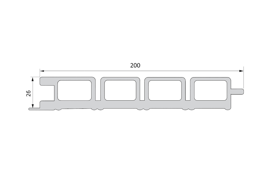 Реечная фасадная панель Ecodecking Скай Коэкструзия Тик купить в Сочи