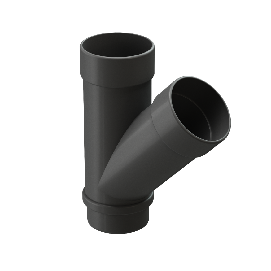 Тройник 45˚ для водостока Docke Lux, Графит купить в Сочи