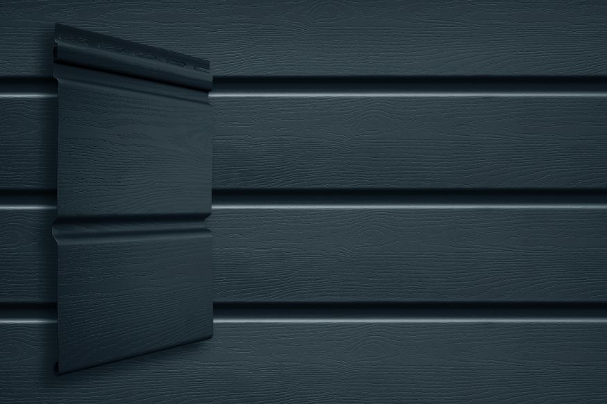 Виниловый сайдинг Grand Line Double-брус Цвет Графит купить в Сочи